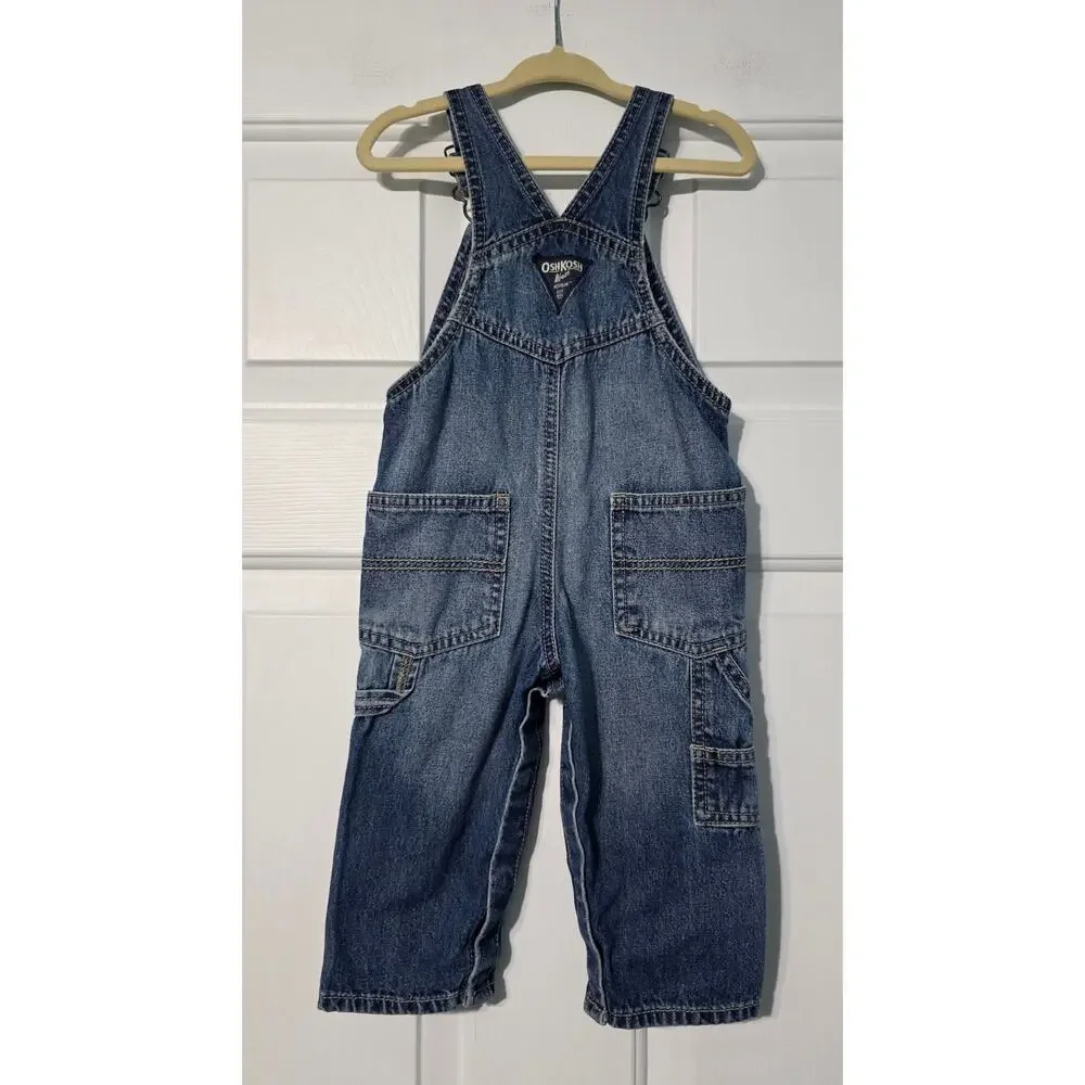 Oshkosh B'Gosh Denim Jeans Bib Overalls Coveralls‎ 12 mos Carpenter